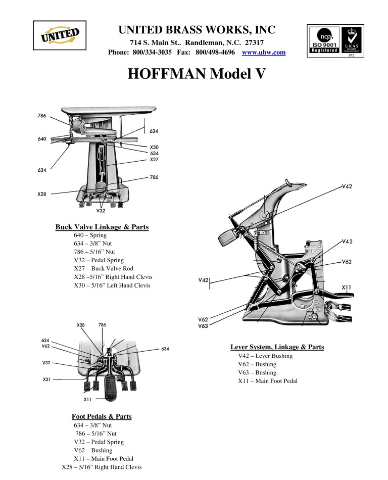 Hoffman Model V Parts